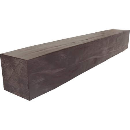 EKENA MILLWORK Riverwood Faux Wood Fireplace Mantel, Aged Rosewood, 8"H x 10"D x 60"W MANURW08X10X60AR